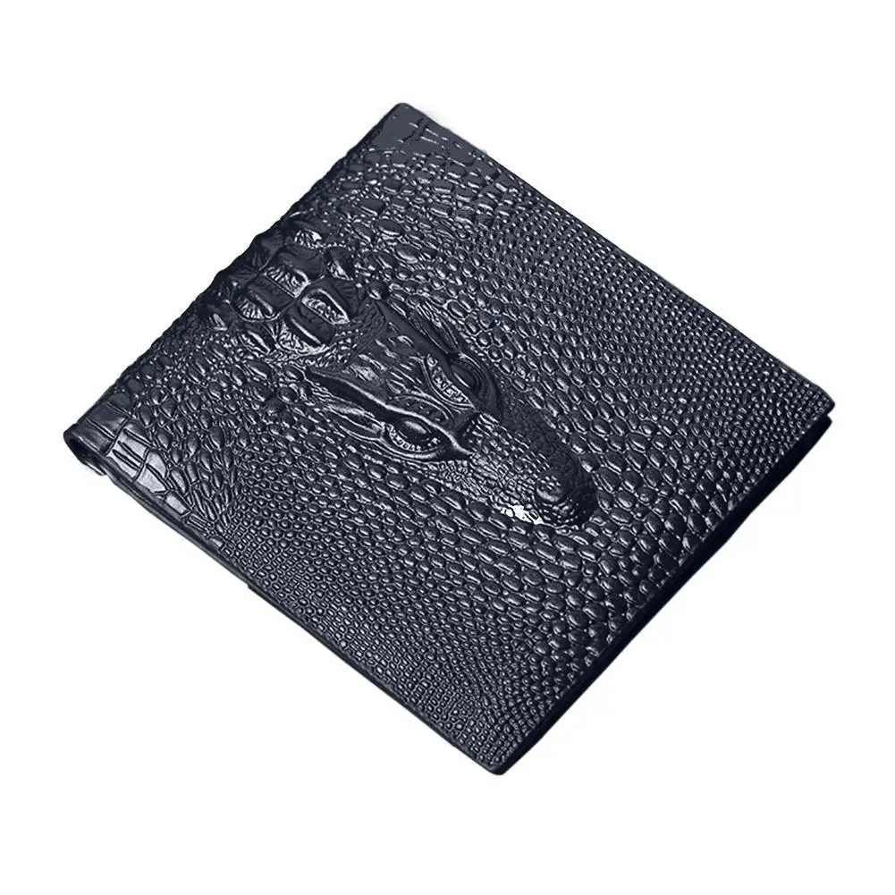 Dark blue Banabanma мужской классический деловой кошелек из кожи аллигатора ретро сплошной цвет короткий кошелек - Цвет: Dark blue