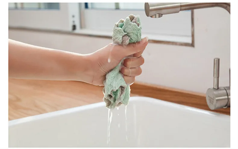 Super Absorbent Microfiber Kitchen Dish Cloth High-efficiency Lint-Free Oil-Free Tableware Household Tools Cleaning Duster Towel