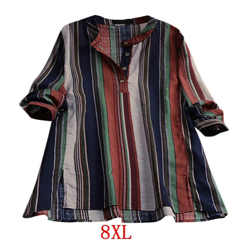 Женская рубашка большого размера плюс 5XL 6XL 7XL 8XL Летняя женская Повседневная