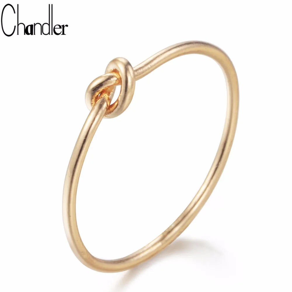 Chandler Min 1 шт. Золотое кольцо в форме сердца с узлом повседневные украшения