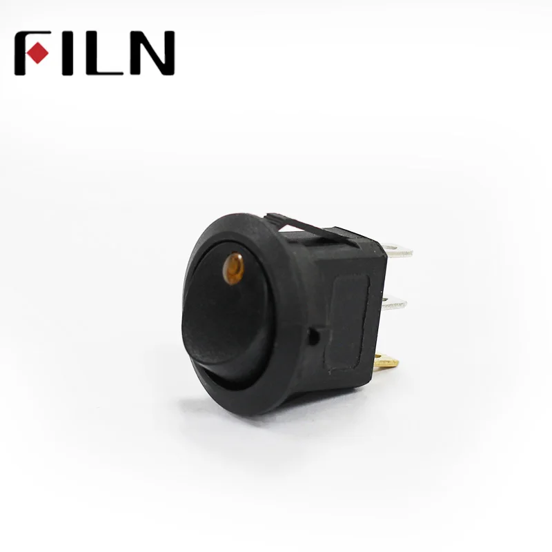 FILN KCD1 220 В 10 А синий красный gerrn мини круглый с подсветкой тумблер с фиксацией 3 штифта на Выкл лодке кулисный переключатель