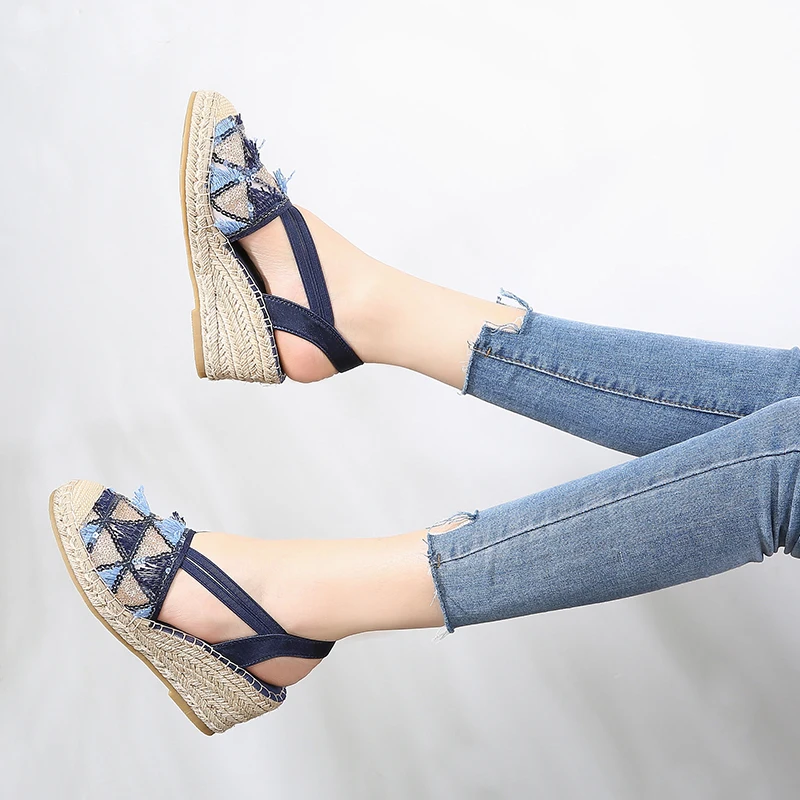 Новые сандалии женские эспадрильи на платформе chaussures femmes t nouveau 2019 босоножки