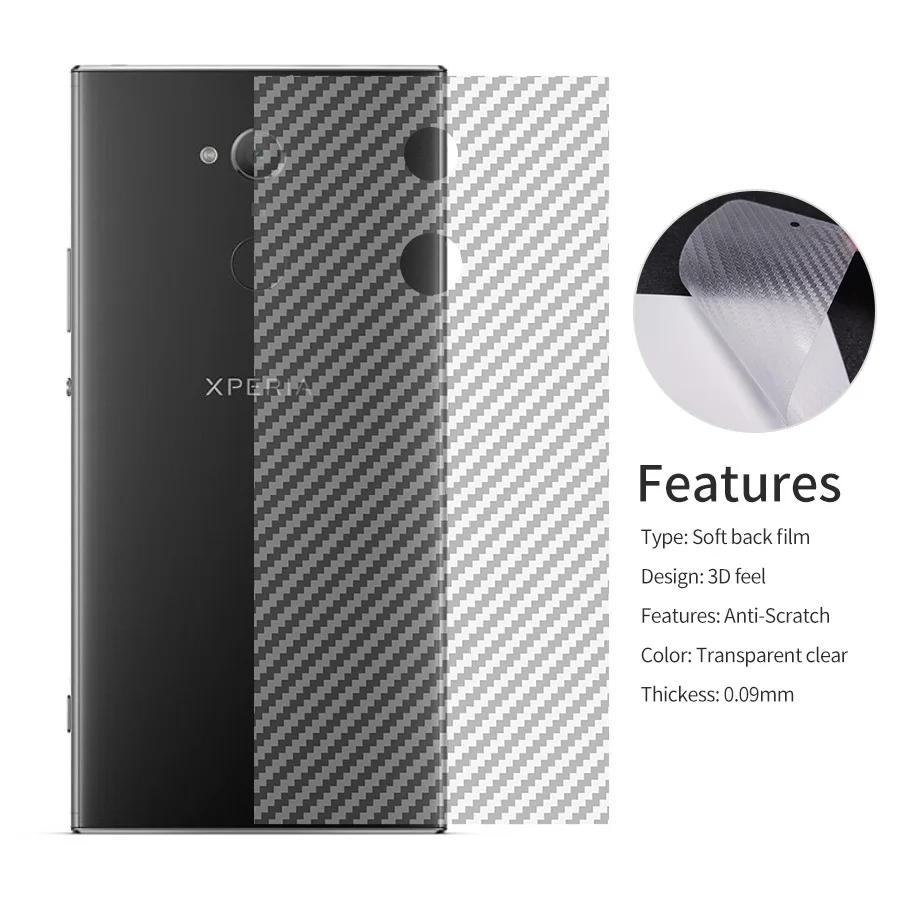 KLOVRRD защита для задней панели из углеродного волокна Sony Xperia XA XA1 XA2 ультра задняя
