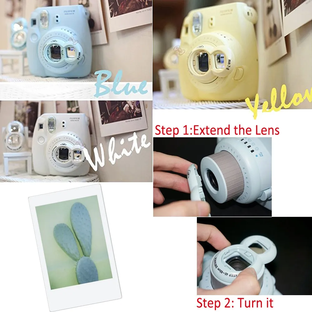 Для Fujifilm Instax camera Mini 9 Mini 8 Mini 7s PIC-300 пленочный объектив крупным планом с зеркалом для селфи с милым классическим дизайном