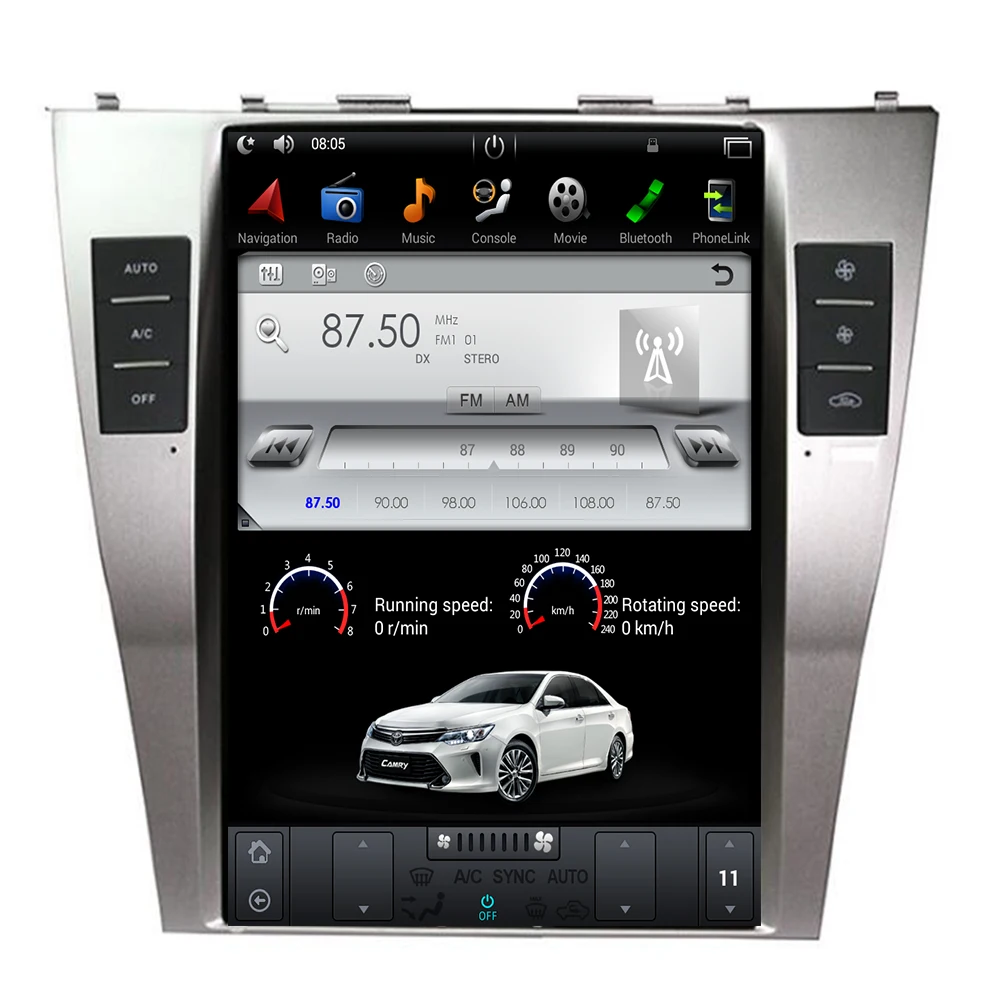 Автомобильный GPS навигатор в стиле Tesla для TOYOTA CAMRY 2007 2011 стерео мультимедийный без