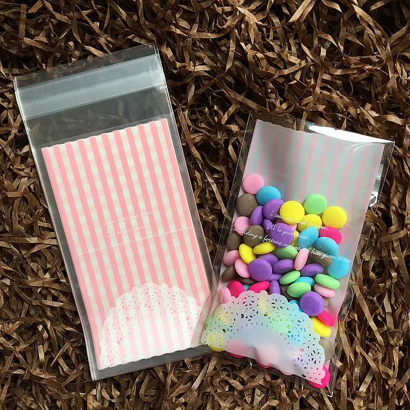 Романтичный розовый кружевной упаковочный пакет для печенья упаковка