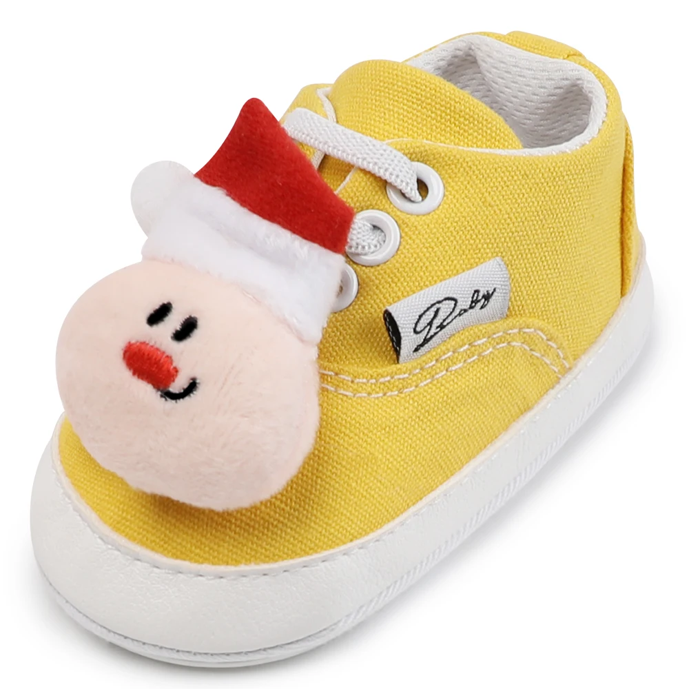 Colorful Newborn Baby Boys Girls Canvas Oxford Santa First Walkers Toddler Anti-slip Soled Prewalkers Shoe Lace-up Walker shoe |