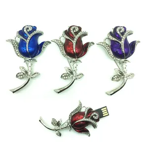 Usb-флеш-накопитель с цветами и кристаллами, 16 ГБ, подарок