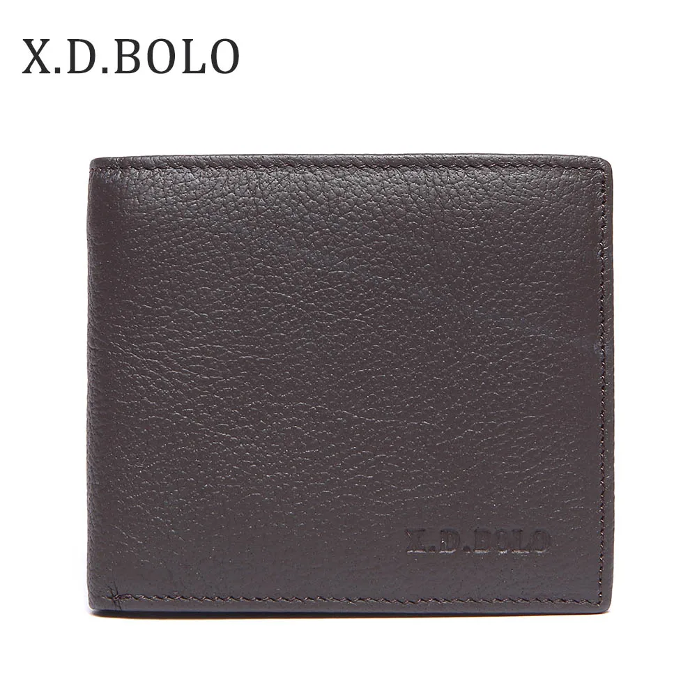 Brown X. D. BOLO, новинка, мужские кошельки, кошелек из натуральной кожи, мужская сумка для денег, держатель для карт, кошелек, мужской кожаный кошелек с отделением для монет - Цвет: Brown