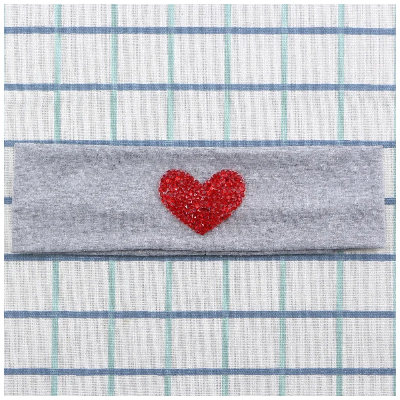 Sunlikeyou Rhinestone Love Headband For Girls Cotton Fabric Elastic Kid Baby Turban Newborn Hair Accessories | Детская одежда и