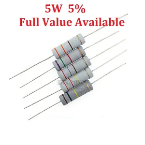 10 шт.лот 5 Вт 75K82K100K110K120K оксид пленочный резистор 100K 5W 5% Резистор большой мощности 5W100K