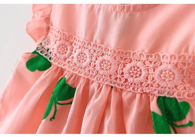 

Casual Print Baby Dresses Ruffle Sleeve Cotton Baby Dress Summer Girl Clothes Kids A-Line Vestido Infantil