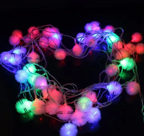 10 м 100 светодиодный пушистый RGB Шар Edelweiss Снежинка светодиодный гирлянда световая Фея Красочный Цвет Изменение праздник Рождество