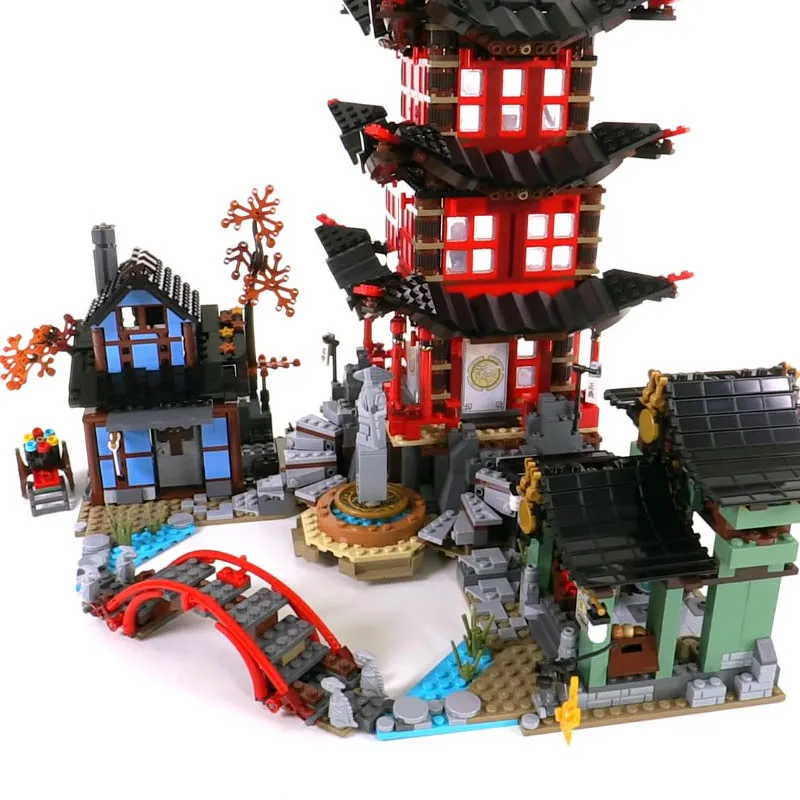 Ninja movie go 76013 совместим с legoinglys 70751 набор из храма Airjitzu 3D дом строительные блоки