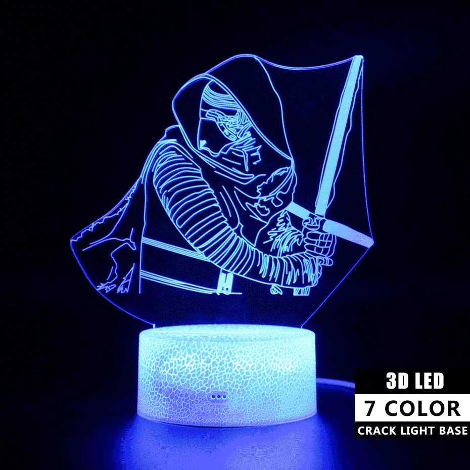 Лампа Kylo Ren Настольная 3d лампа сенсорный светодиодный светильник с дистанционным