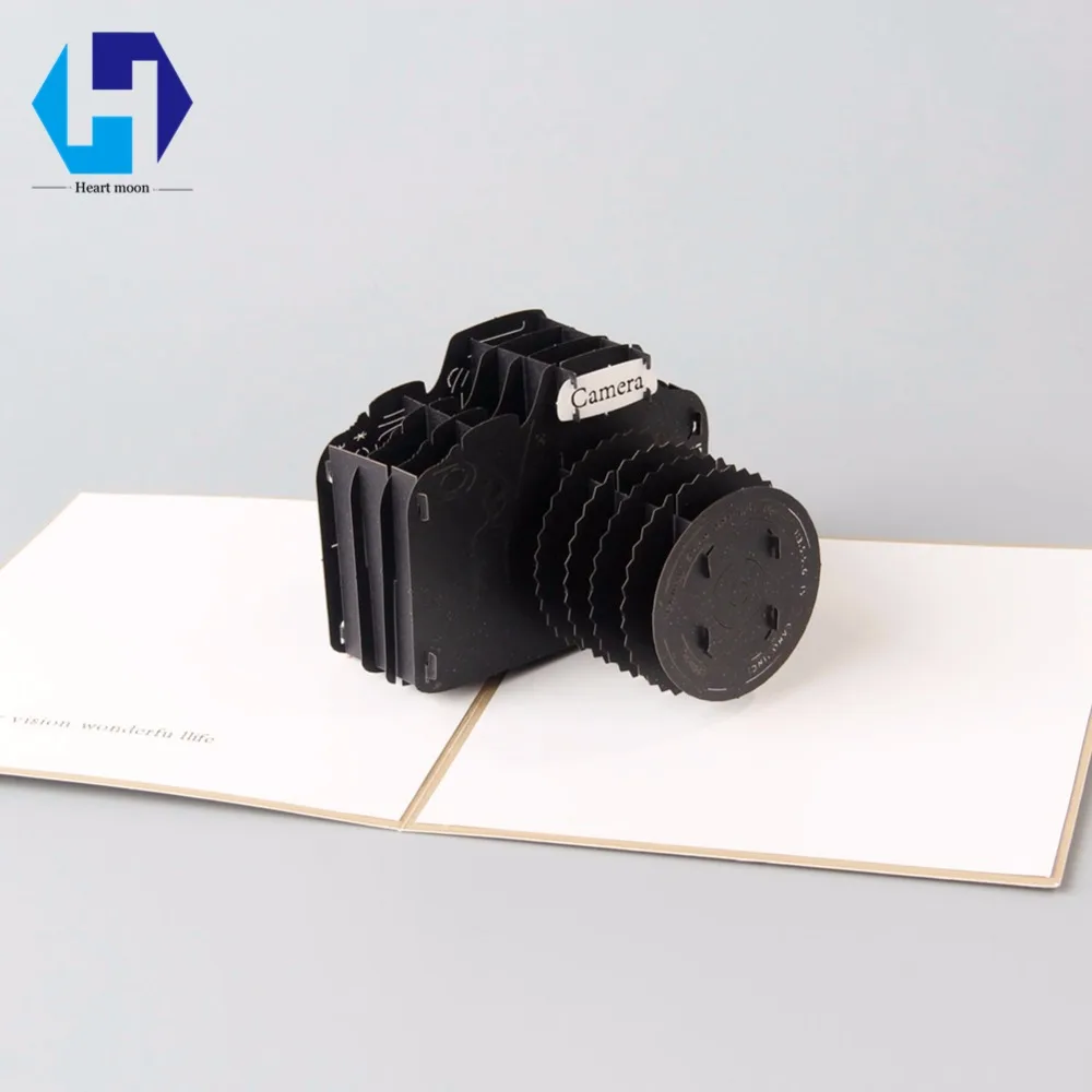 Камера 3D всплывающие поздравление с днем рождения карты конвертом открытка на