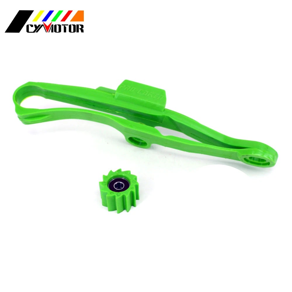 Зеленая направляющая цепи Guad и звездочка для KAWASAKI KXF250 KXF450 KXF 250 450 2009 2010 2011 2012 2013 2014