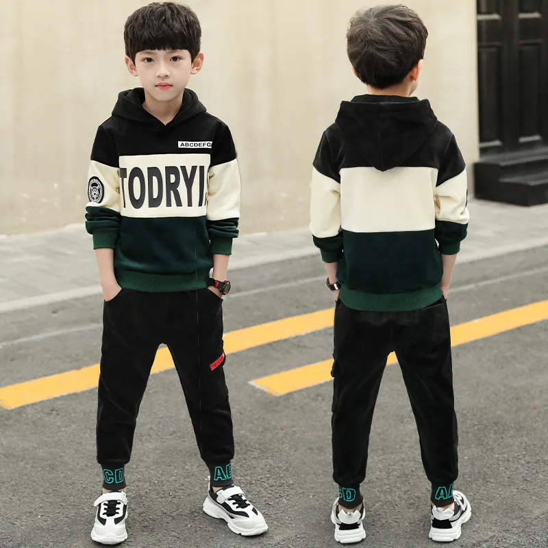 Children Tracksuit Sport Set Hooded Coat Pants Kids Boys Baby Autumn Clothes Suit Costume Sports for A Boy Girls | Детская одежда и