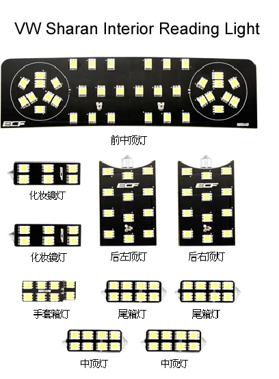 Автомобильное светодиодное освещение для чтения Sharan LED Интерьер Купол Карта