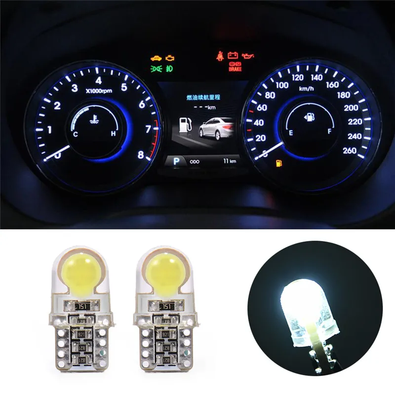 1 шт. супер яркий светодиодный T10 W5W 194 168 147 COB LED лампы силиконовые Дисплей широкие