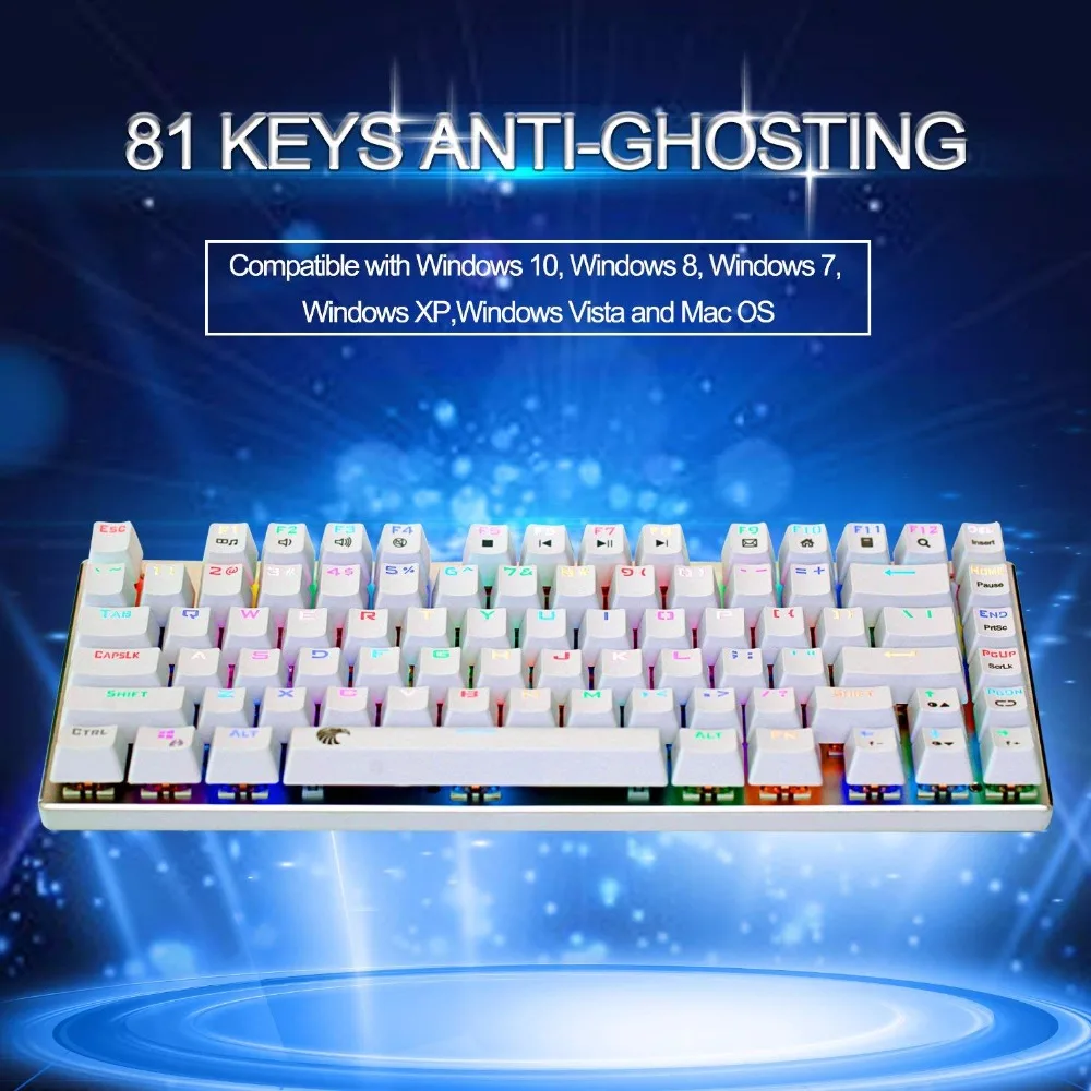 Механическая игровая клавиатура RGB с коричневым переключателем тактильная