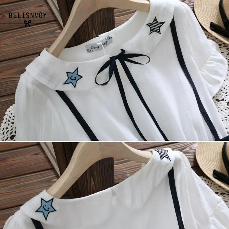 Летнее платье в японском стиле с вышивкой женские платья из хлопка и льна