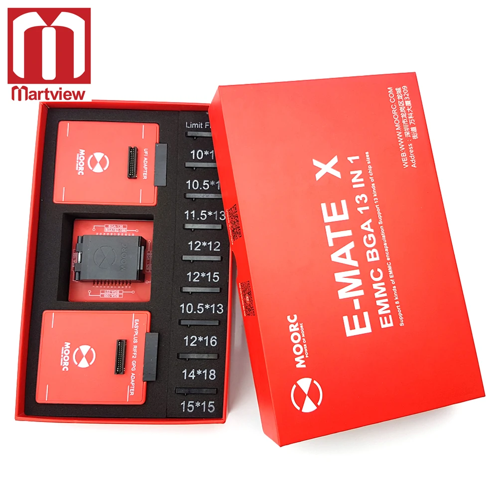Martview E-mate X MOORC e mate 13 в 1 EMMC инструмент BGA Разъем для легкий JTAG Plus UFI RIFF Медуза Pro Box Поддержка для BGA 529 169