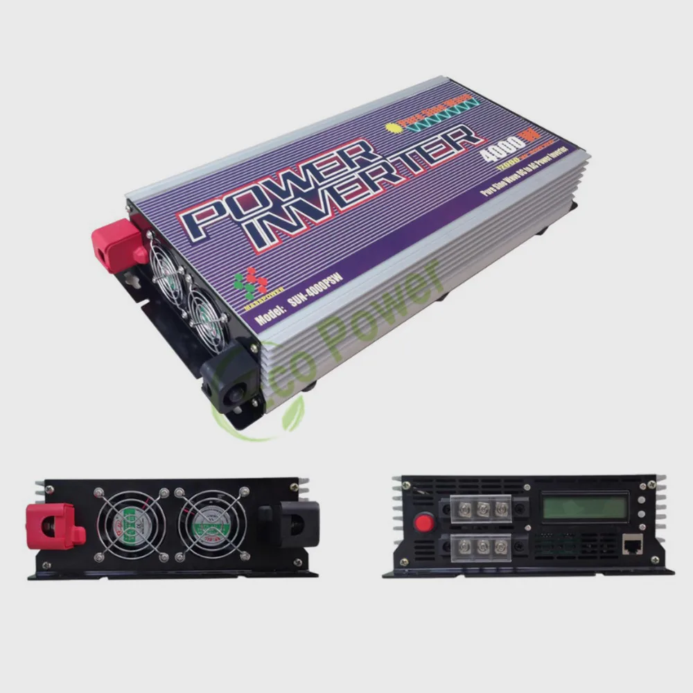 

4000W Pure sine wave power inverter for off grid system DC24V/48V to AC120/230V power inverter with grid power as backup