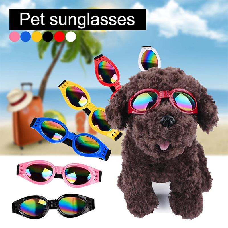 Мода Собака УФ солнцезащитные очки собака ветрозащитный Anti-взлома ПЭТ защитные