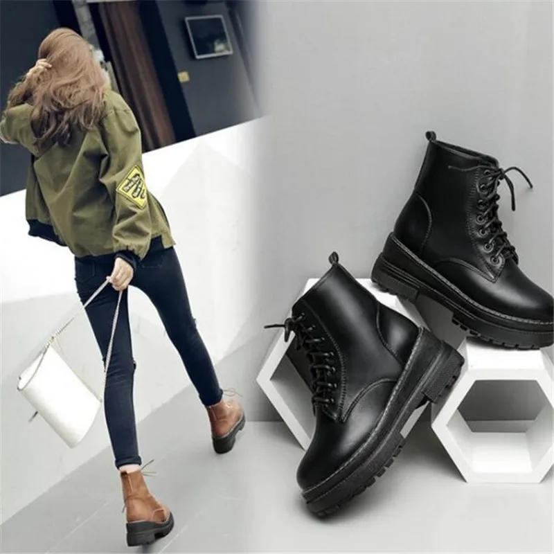ELGEER winter new women's boots short tube Riding, Equestrian boots wedge with muffin primer leather straps wild women's boots