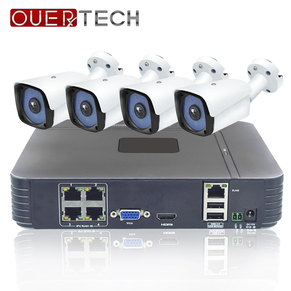 

Система видеонаблюдения OUERTECH, 4 канала, 720P/1080P, NVR, POE