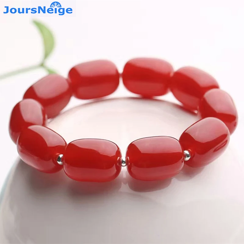 Оптовая продажа изящные красные браслеты из натурального хрусталя бусины ручная