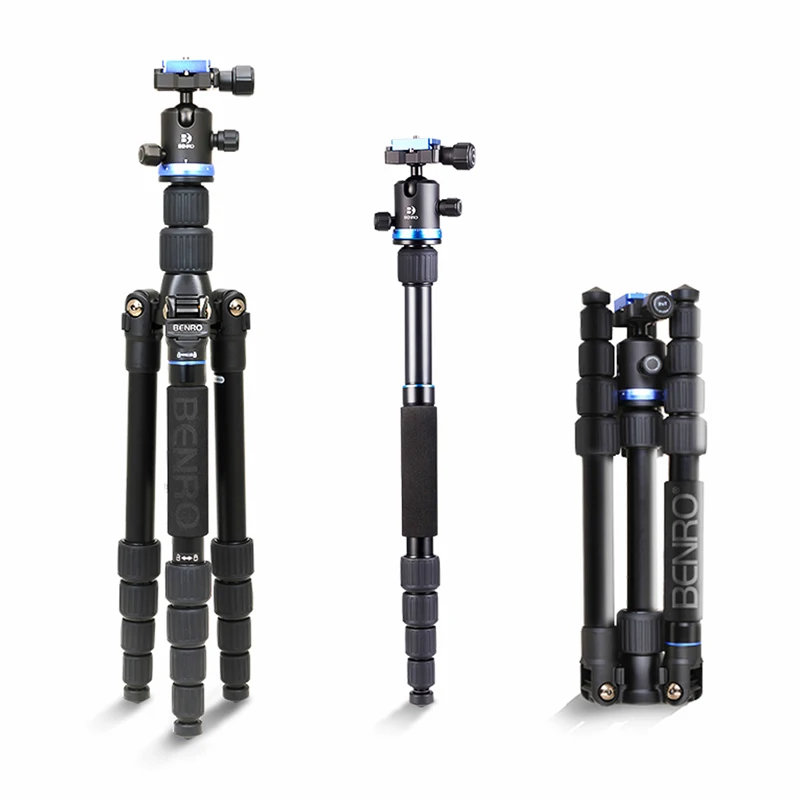 Benro IF19 Tripod Aluminium Portable Travel Tripods For Camera Reflexed Monopod 5 Section Carrying Bag Max Loading 8kg DHL Free |