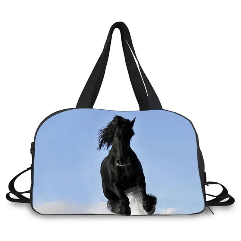 Animal horse design prints travel bag large weekend gym carrying sport with shoes compartment for men short time | Багаж и сумки