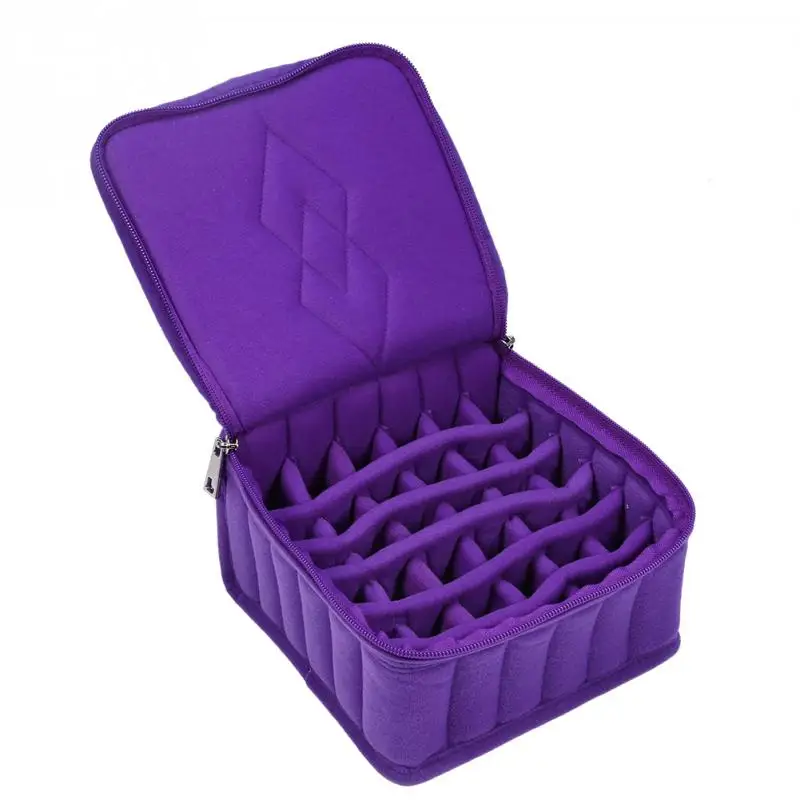 36grids Purple 16/36 сетчатый мешок для эфирного масла для ногтей, бархатный чехол для переноски геля для ногтей, бутылочки для масла, арт-сумка для ногтей, переносная сумка для хранения - Цвет: 36grids Purple