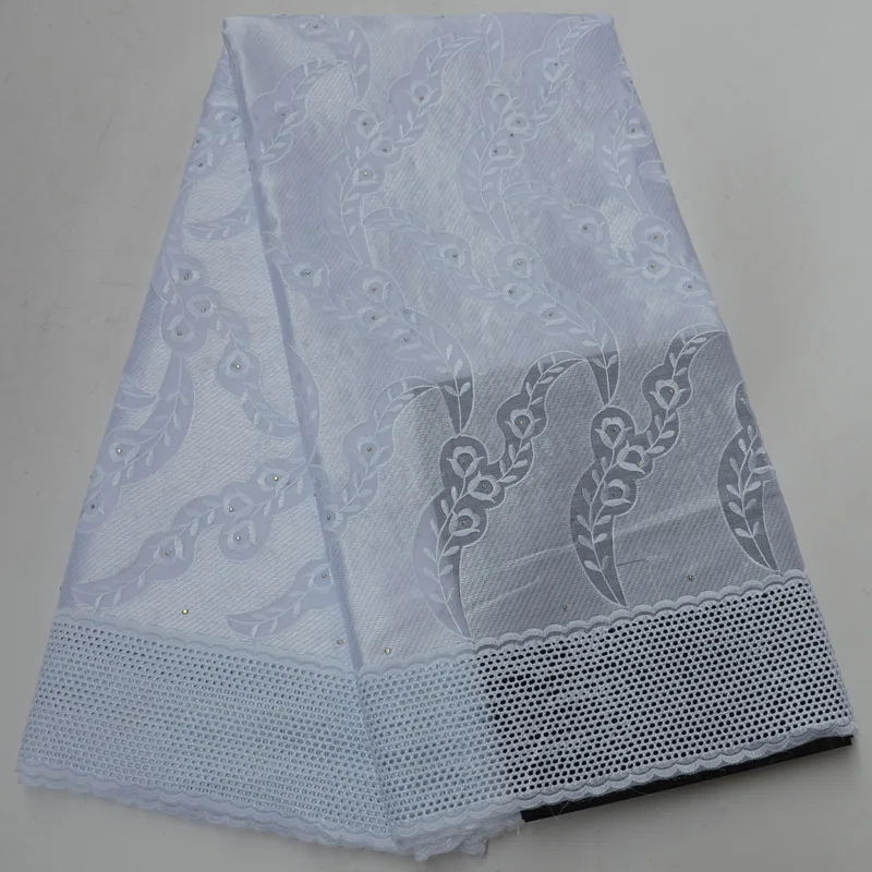 

(5yards/pc) Black African cotton lace fabric with small white flowers embroidery latest Swiss voile lace for party dress CLP236