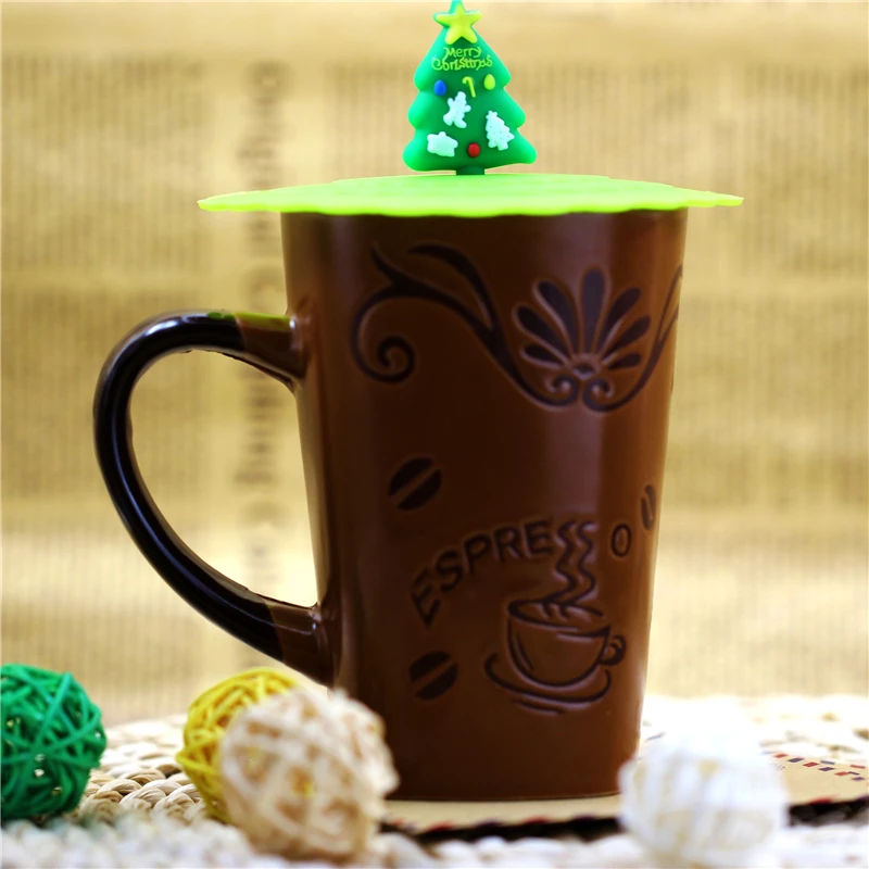 Симпатичная мультяшная силиконовая крышка для чашки напитков с присоской кофе и