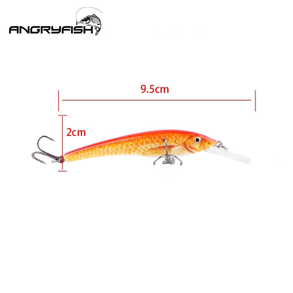 Фото Angryfish Новый 3D глаза 9,5 см 5,5 г рыболовные приманки whopper plopper 4 цвета похожая на настоящую твердая приманка для рыбалки приманка с крепким крюко... №4