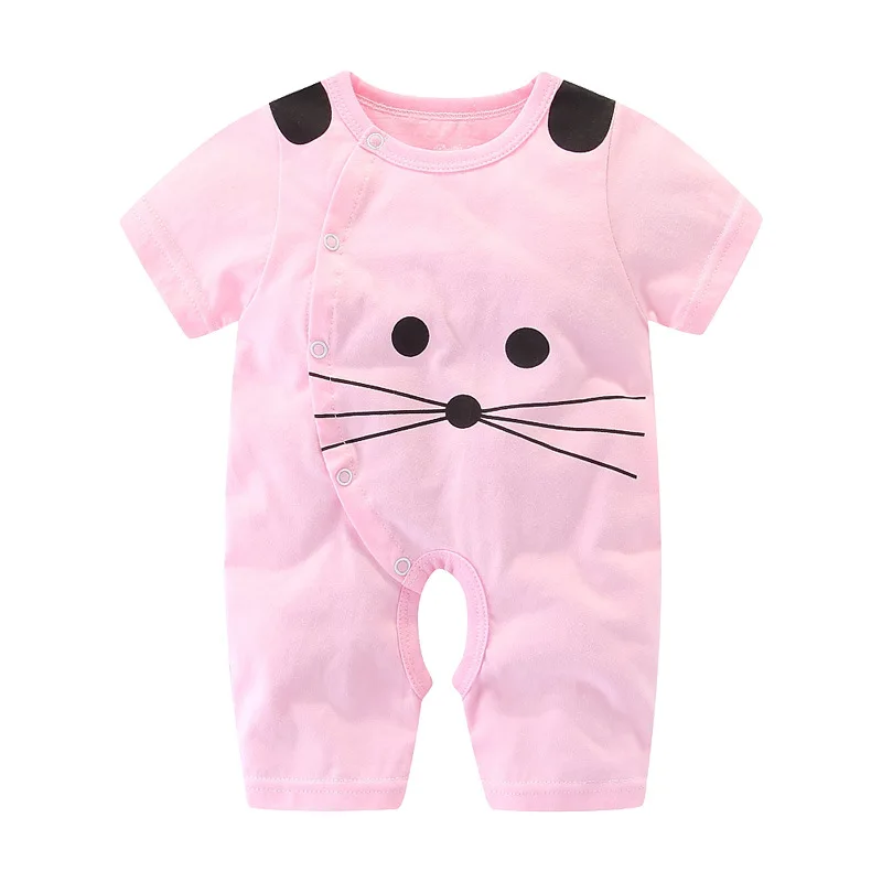 Детские комбинезоны с рисунком ежика для мальчиков и девочек Летний хлопковый