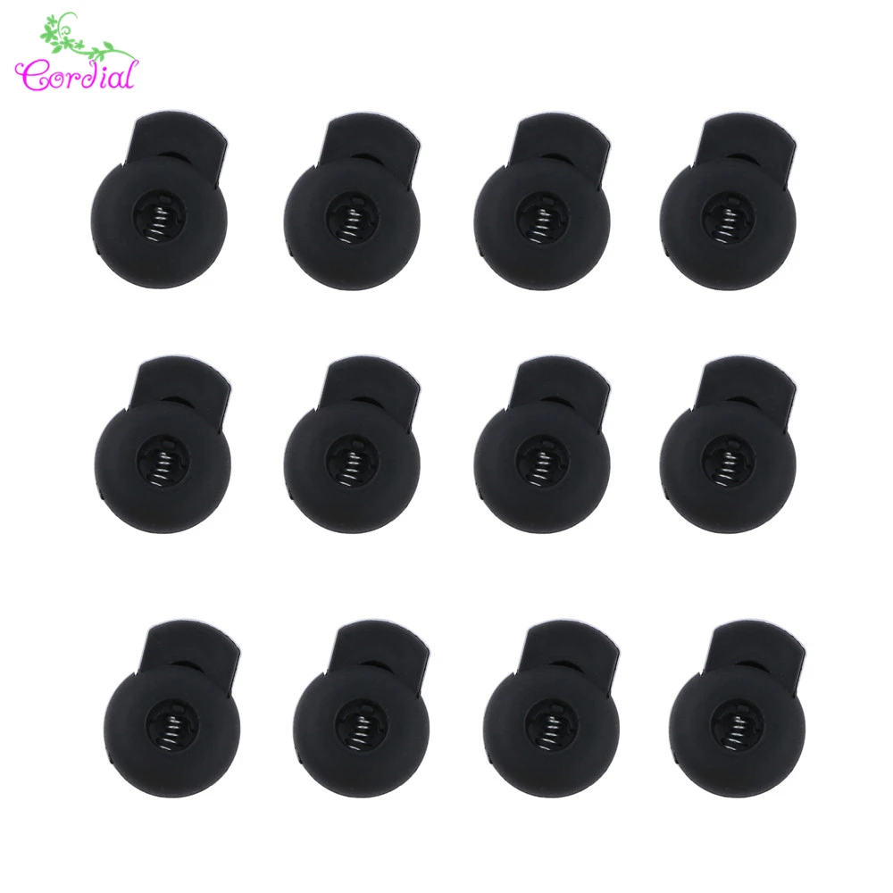 

Fashion Plastic Clasps Accessories 100pcs 20*15mm Wholesale Black Round Draw Clasps For Necklace And Jewelry Making Findings