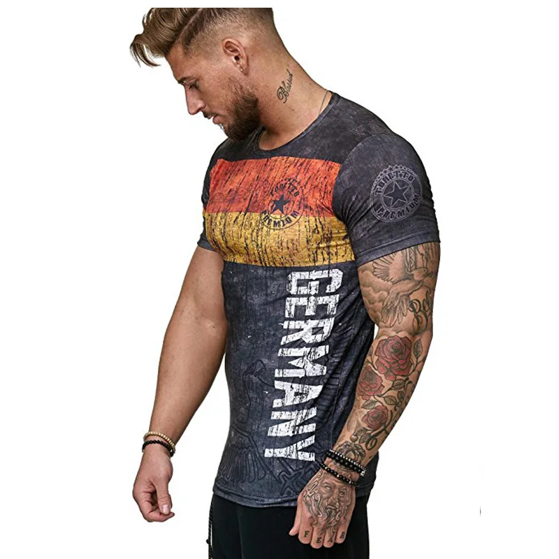 3D printed Russian T-shirt men summer short-sleeved German men shirt patriotic male cotton T shirt men Boutique clothing tee