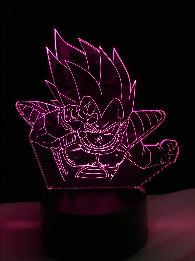 Dragon Ball Z сайан вежета USB светодиодный 3D лампа многоцветный Ночник декор настольное освещение подарок для спальни растительное безумье Rampage