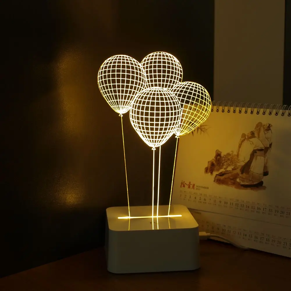 Воздушный шар Новинка USB Touch 3d ночник трехмерная светодио дный Dimmable настольная