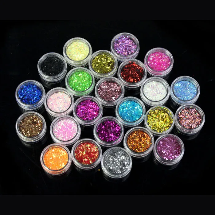 Glitter Блестки для ногтей Акриловые УФ порошок лак Gliter Pigmento Shimmer Shine Блестки# YL5 - Цвет: Glitter