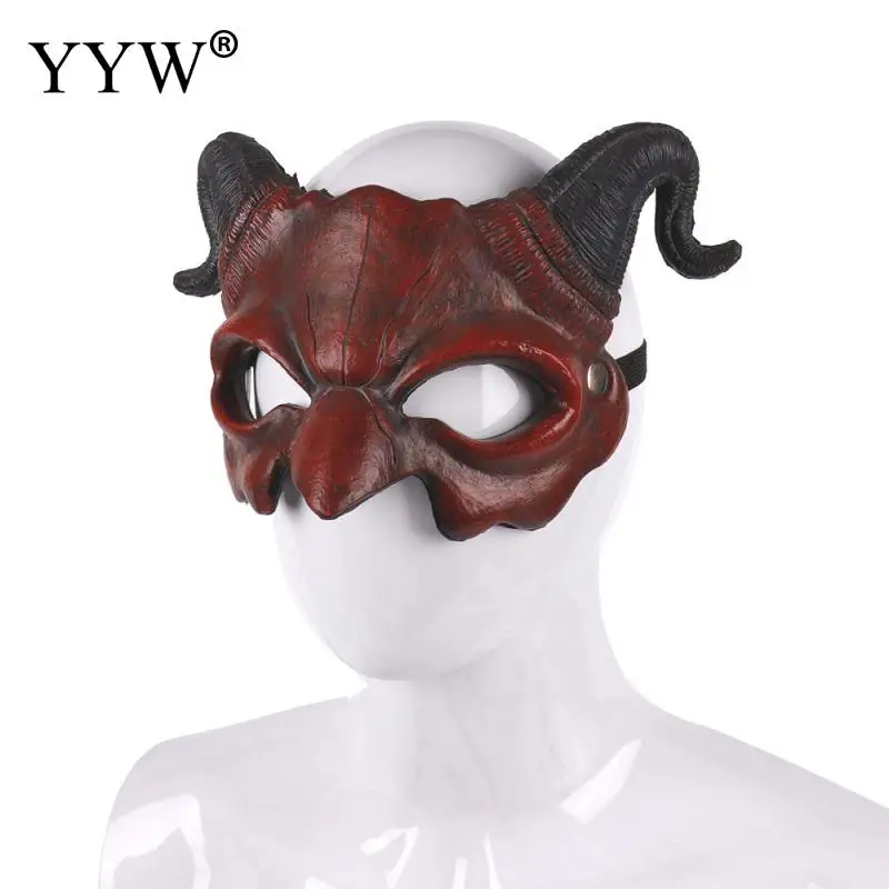 Маска демона с рогом из мультфильма вечерние маскарадные маски на Хэллоуин для