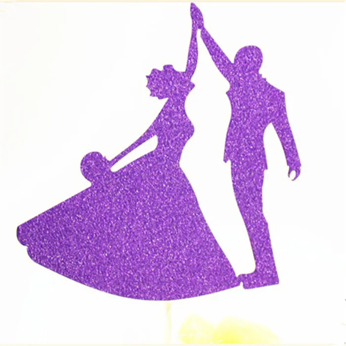 H103 Cake Topper Топпер для торта жениха и невесты Вечерние сувениры Mr Mrs Свадебный Топпер для торта свадебные украшения вечерние принадлежности Серебряный Топпер для свадебного торта - Цвет: H103 Cake Topper