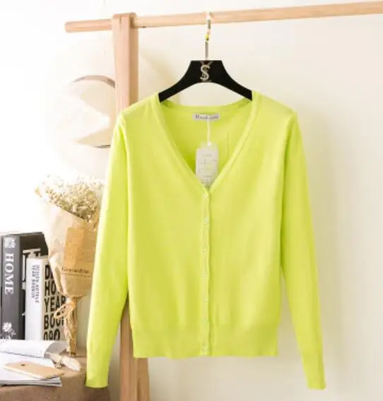 apple green 4XL 5XL, свитер ярких цветов, женский кардиган, вязаный свитер, пальто с длинным рукавом, вязаный крючком, Женский Повседневный Кардиган с v-образным вырезом, женские кардиганы, топы - Цвет: apple green