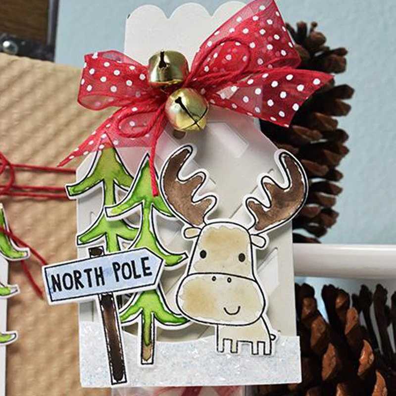 Счастливое Рождество Moose прозрачный силиконовый штамп для DIY скрапбукинга/фото