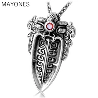 mayones vintage chinese style animal face tattoo pendant male and female retro thai arrow lucky s925 sterling silver pendant