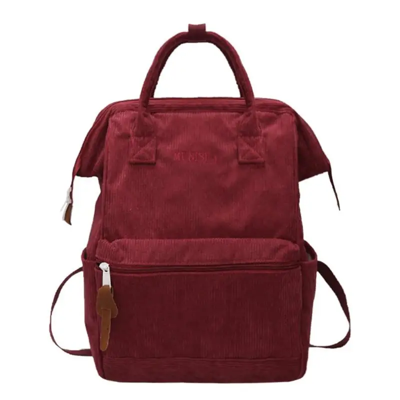 Вельветовые рюкзаки для женщин Mochila модные зимние повседневные стильные Женские однотонные рюкзаки для девочек-подростков Прямая поставка